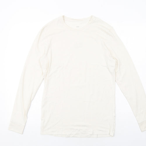 Marks and Spencer Womens Ivory Acrylic Basic T-Shirt Size S Round Neck