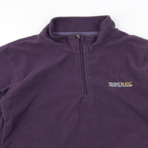 Regatta Womens Purple Polyester Pullover Sweatshirt Size 8 Zip