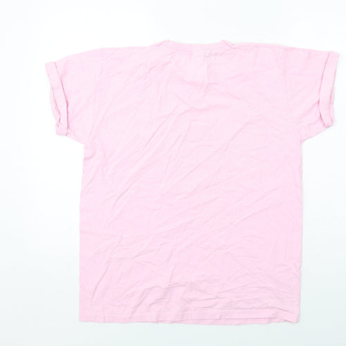 Boohoo Womens Pink Cotton Basic T-Shirt Size M Round Neck - Xoxo