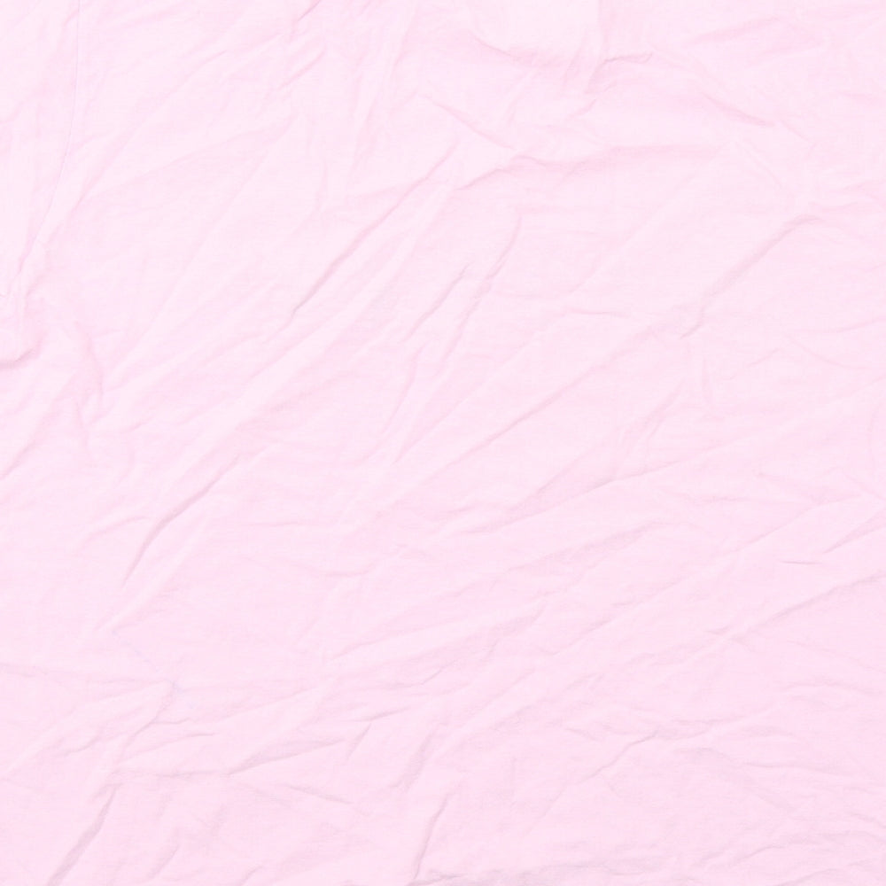 Boohoo Womens Pink Cotton Basic T-Shirt Size M Round Neck - Xoxo