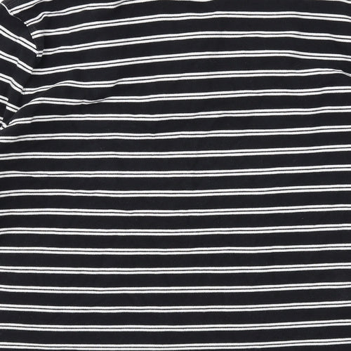 Callaway Womens Black Striped Cotton Basic Polo Size L Collared