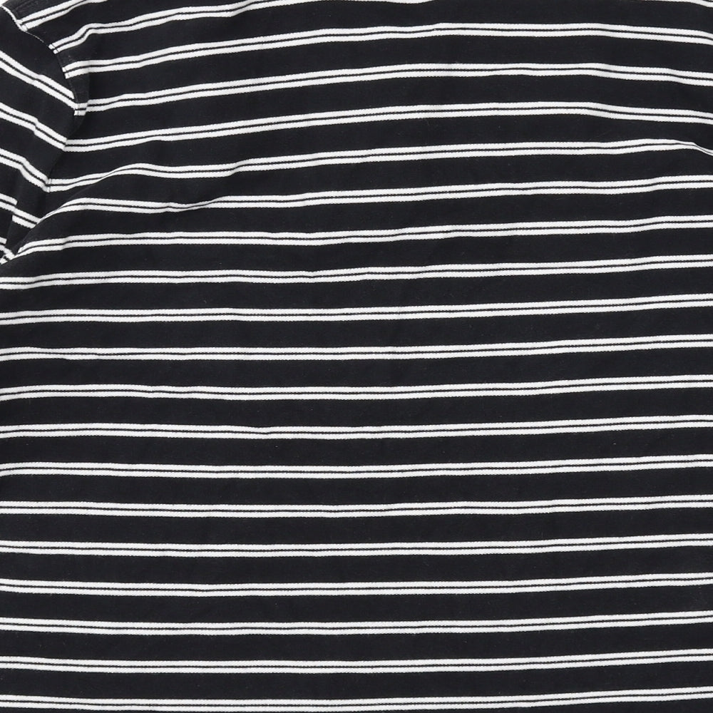 Callaway Womens Black Striped Cotton Basic Polo Size L Collared
