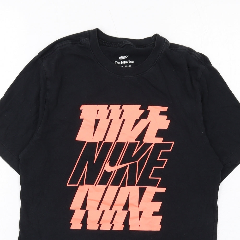 Nike Mens Black Cotton T-Shirt Size XS Round Neck