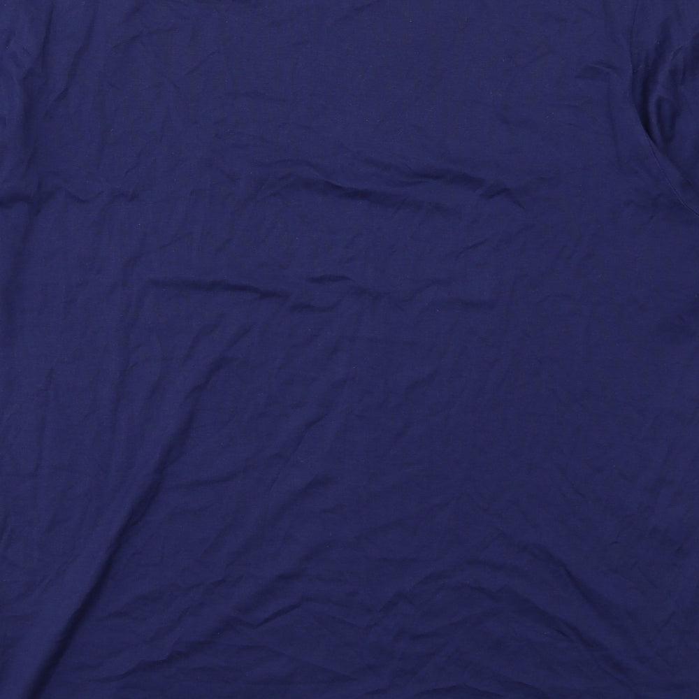 Lacoste Mens Blue Cotton T-Shirt Size L Round Neck - Fairplay Lacoste