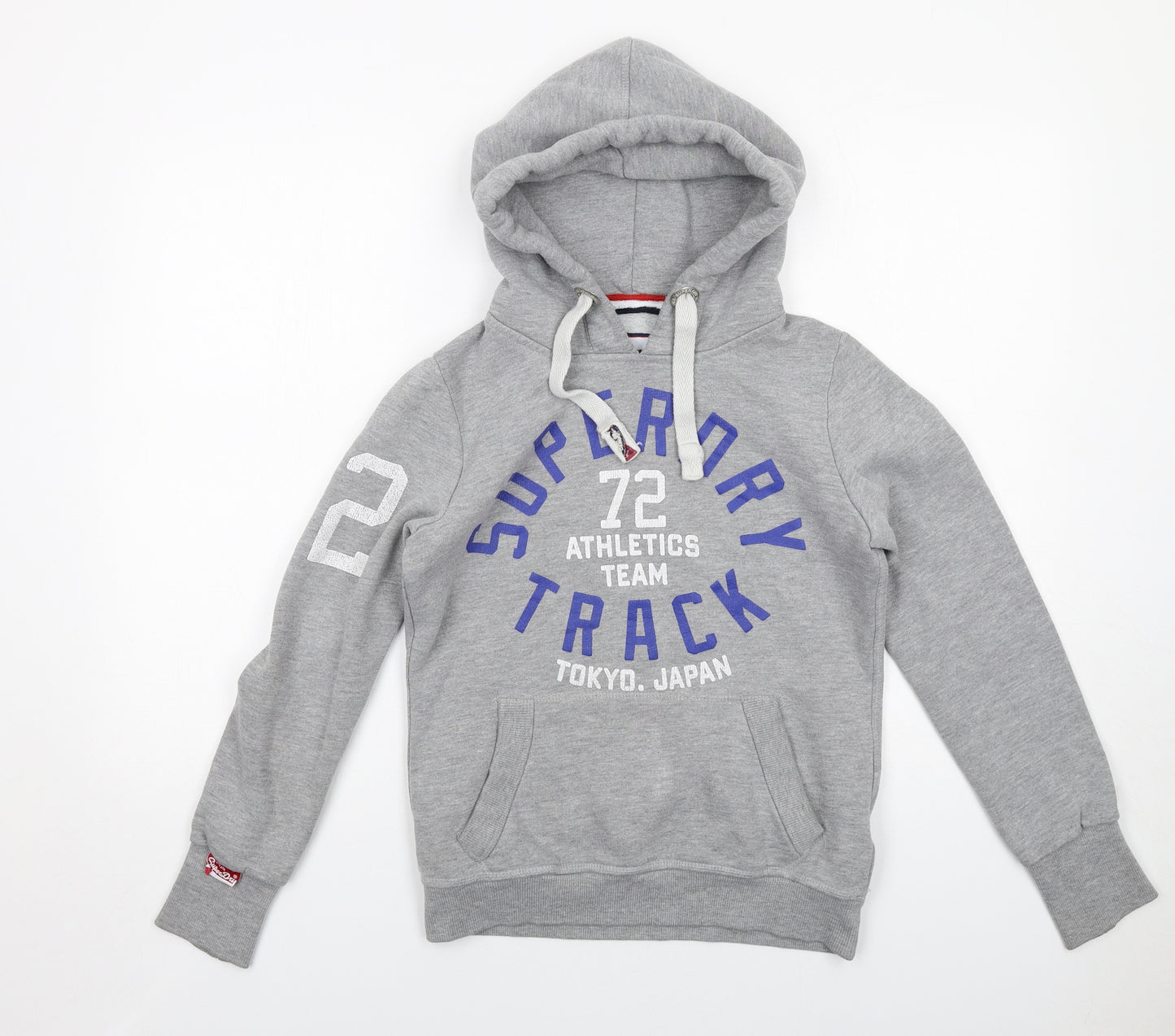 Superdry Womens Grey Cotton Pullover Hoodie Size S Pullover