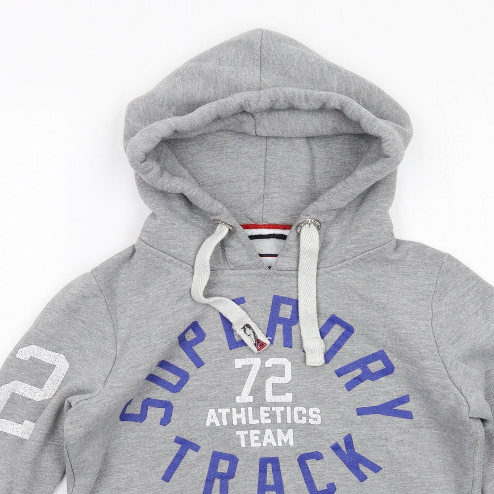Superdry Womens Grey Cotton Pullover Hoodie Size S Pullover