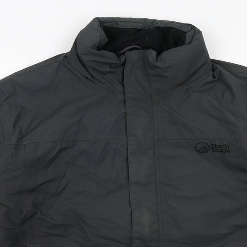 North Ridge Mens Grey Windbreaker Jacket Size L Zip