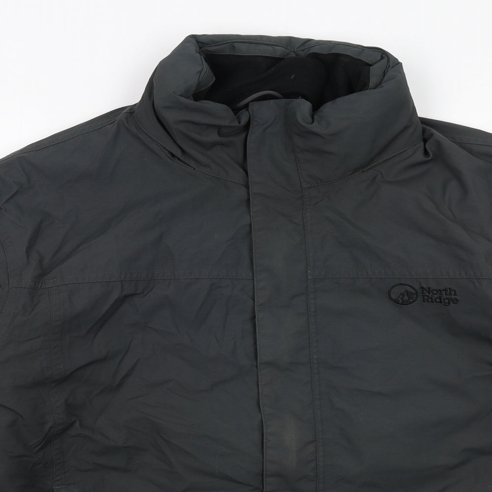 North Ridge Mens Grey Windbreaker Jacket Size L Zip