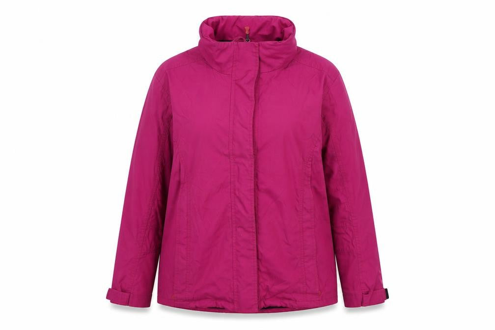 Front view of Crane Trail women’s pink jacket, size L, zip