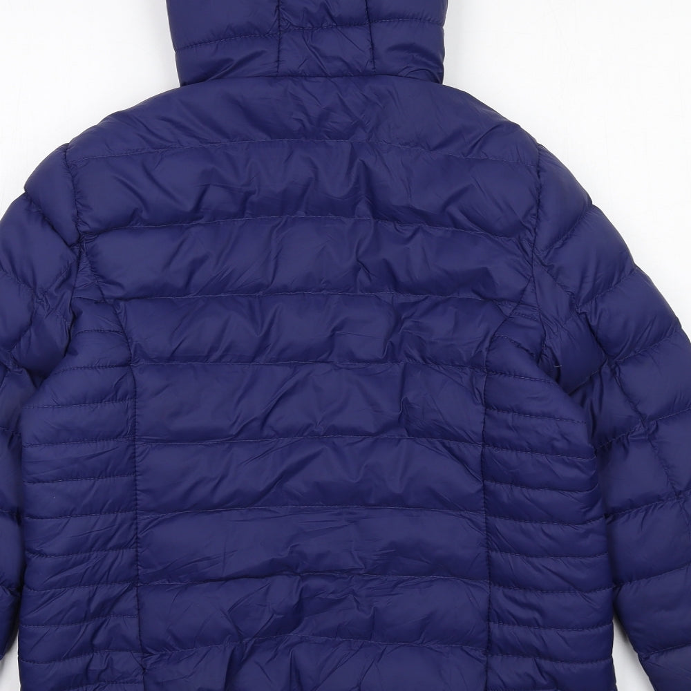 Crew Clothing Womens Blue Quilted Jacket Size 12 Zip