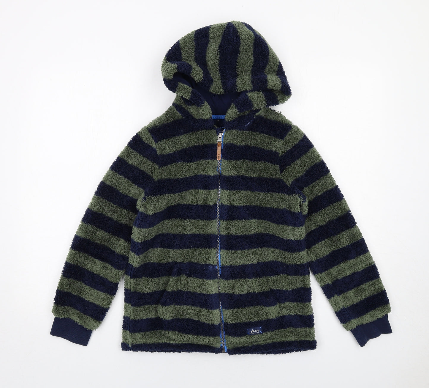 Joules Boys Blue Striped Jacket Size 11 Years Zip