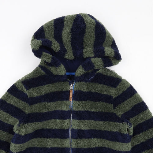 Joules Boys Blue Striped Jacket Size 11 Years Zip