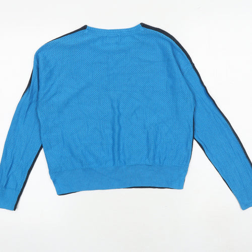 gorman Womens Blue Round Neck Cotton Pullover Jumper Size S - Colourblock