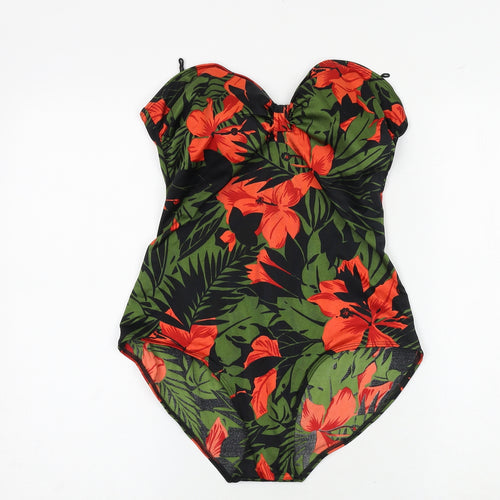 St Michael Womens Multicoloured Floral Nylon One Piece Size 16 - Strapless
