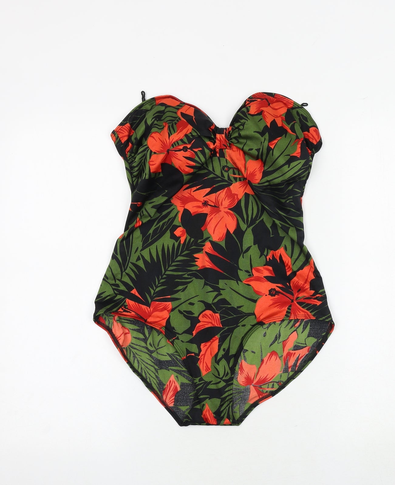St Michael Womens Multicoloured Floral Nylon One Piece Size 16 - Strapless