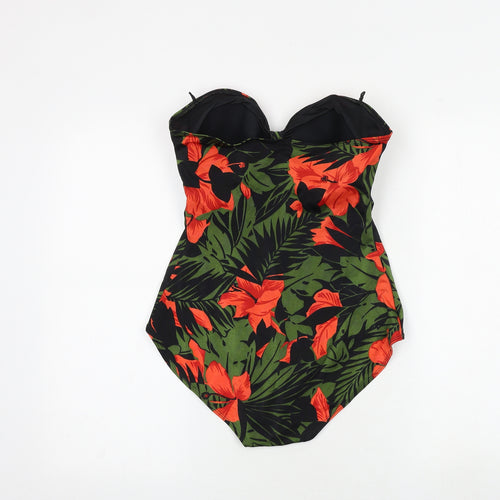 St Michael Womens Multicoloured Floral Nylon One Piece Size 16 - Strapless