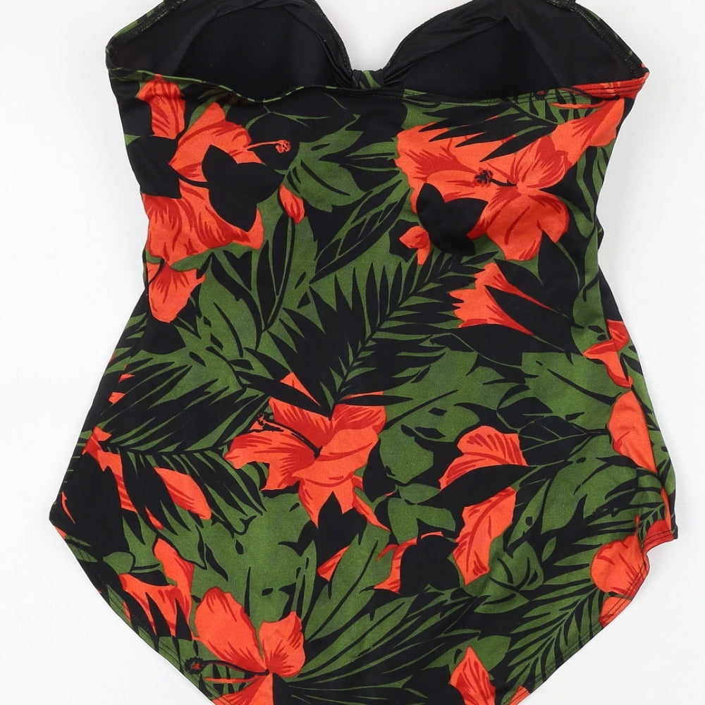 St Michael Womens Multicoloured Floral Nylon One Piece Size 16 - Strapless