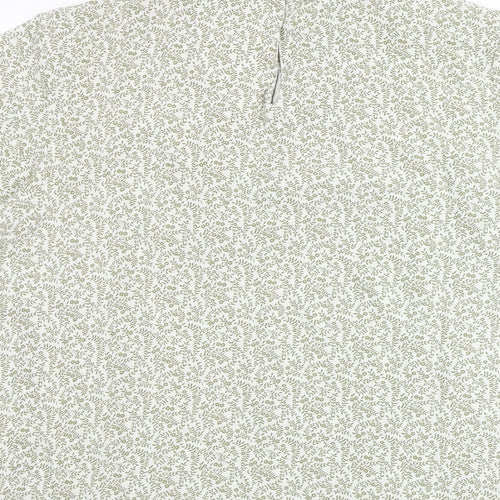 Marks and Spencer Womens Green Geometric Viscose Basic Blouse Size 14 Round Neck