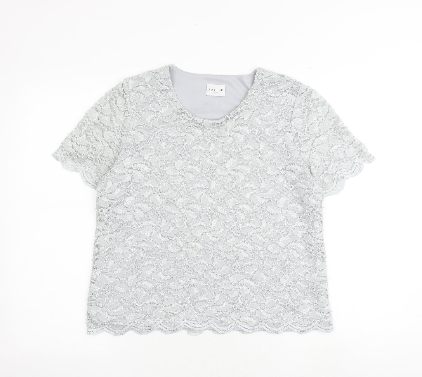 Eastex Womens Grey Polyamide Basic T-Shirt Size 12 Round Neck