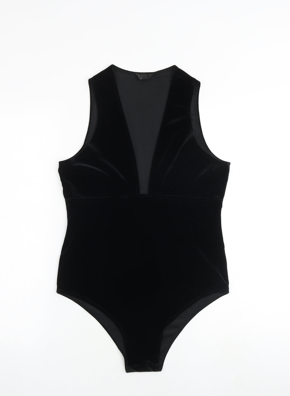 Topshop Womens Black Polyester Bodysuit One-Piece Size 14 Pullover