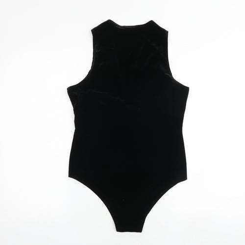 Topshop Womens Black Polyester Bodysuit One-Piece Size 14 Pullover