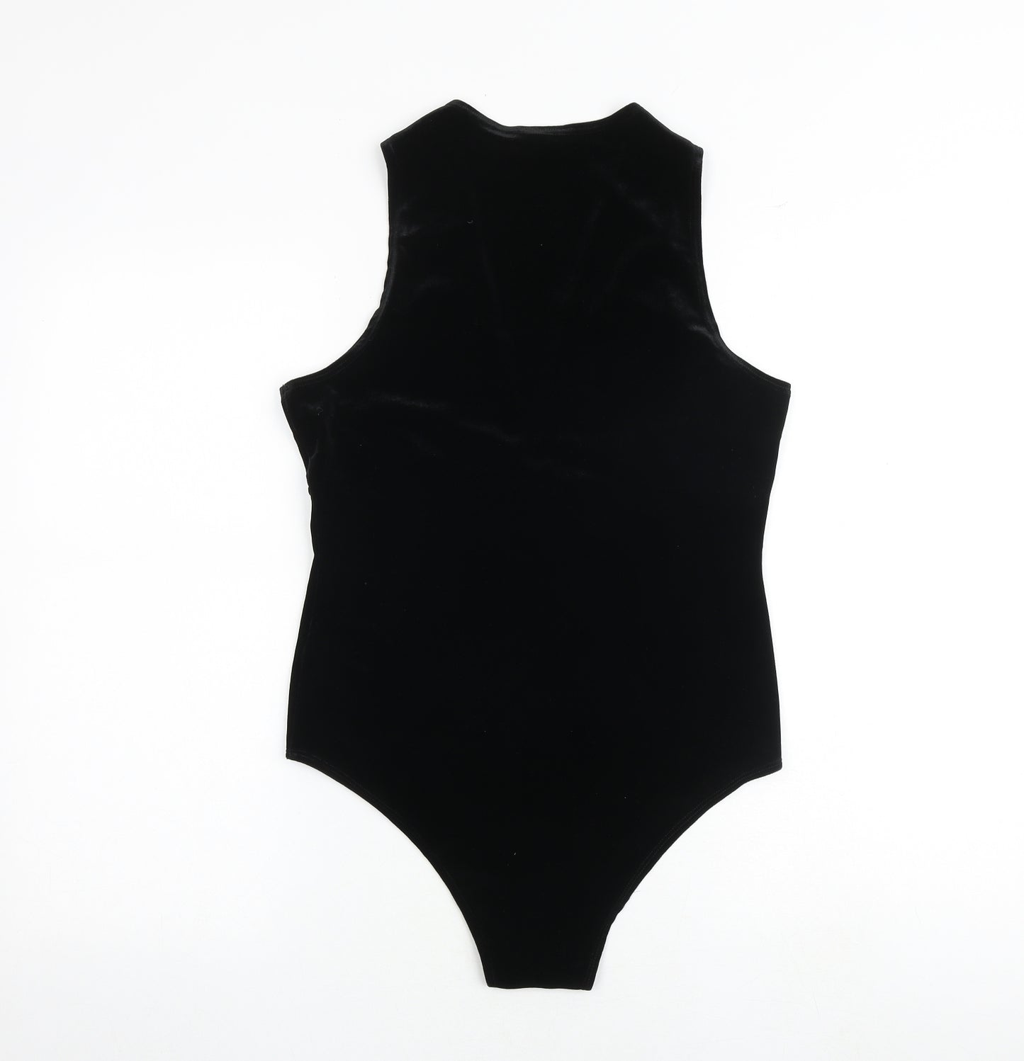 Topshop Womens Black Polyester Bodysuit One-Piece Size 14 Pullover