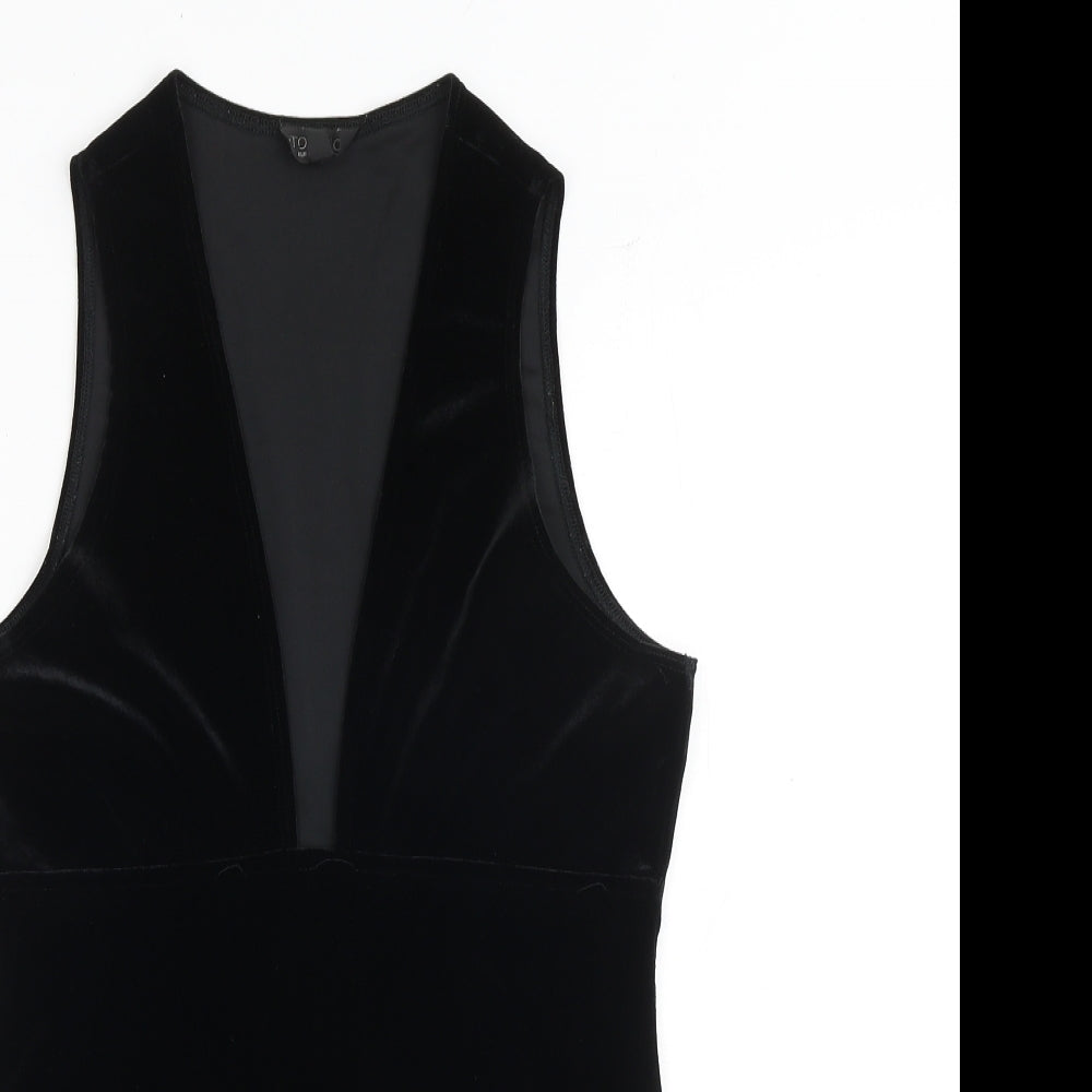 Topshop Womens Black Polyester Bodysuit One-Piece Size 14 Pullover