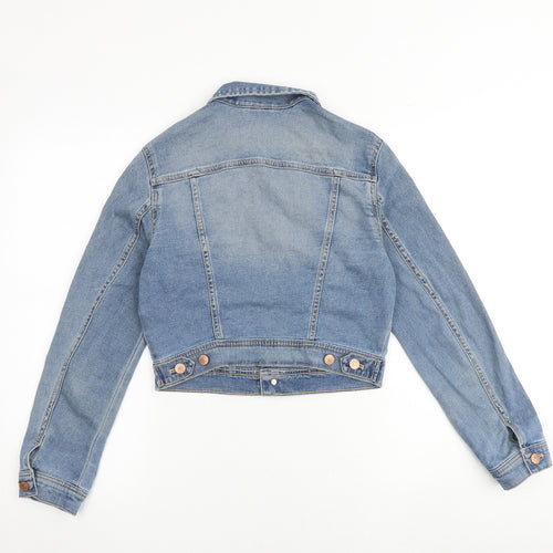 H&M Womens Blue Jacket Size 10 Button