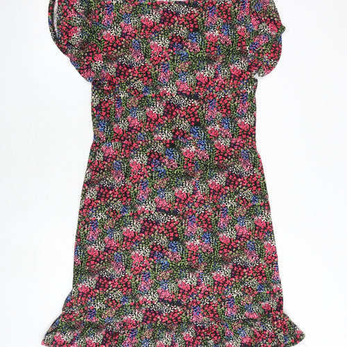 NEXT Womens Multicoloured Floral Viscose Sheath Size 14 V-Neck Pullover