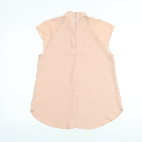 River Island Womens Pink Polyester Basic Blouse Size 12 Mock Neck