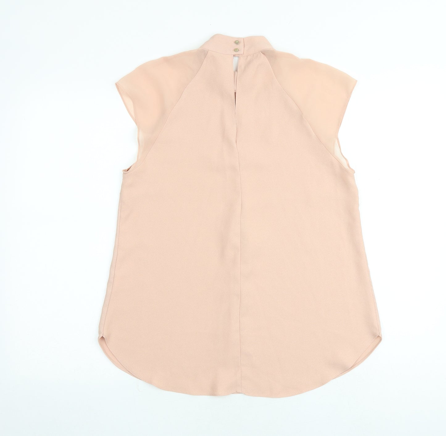 River Island Womens Pink Polyester Basic Blouse Size 12 Mock Neck