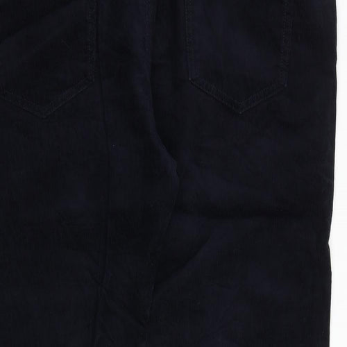 Marks and Spencer Mens Blue Cotton Trousers Size 44 in L29 in Regular Zip