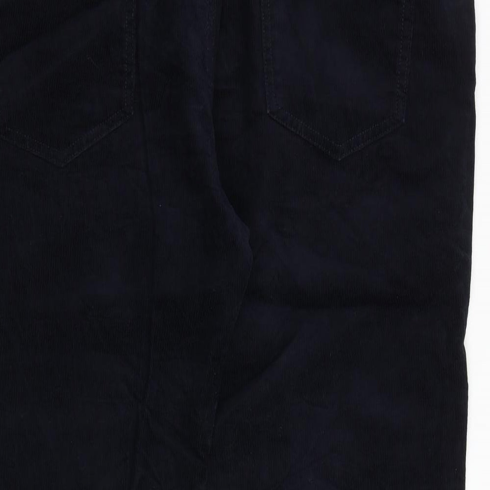 Marks and Spencer Mens Blue Cotton Trousers Size 44 in L29 in Regular Zip