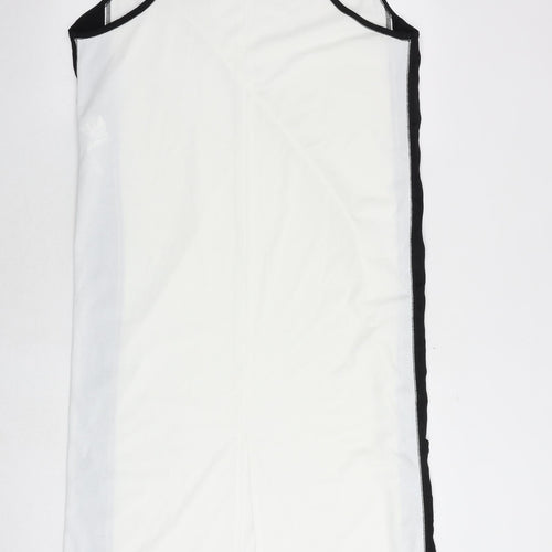 Zara Womens White Colourblock Polyester A-Line Size L Round Neck Zip