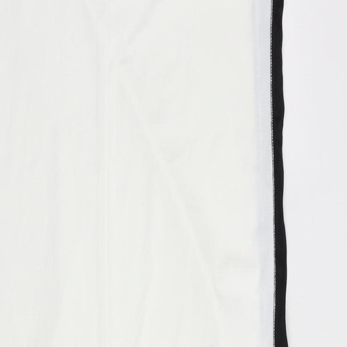 Zara Womens White Colourblock Polyester A-Line Size L Round Neck Zip