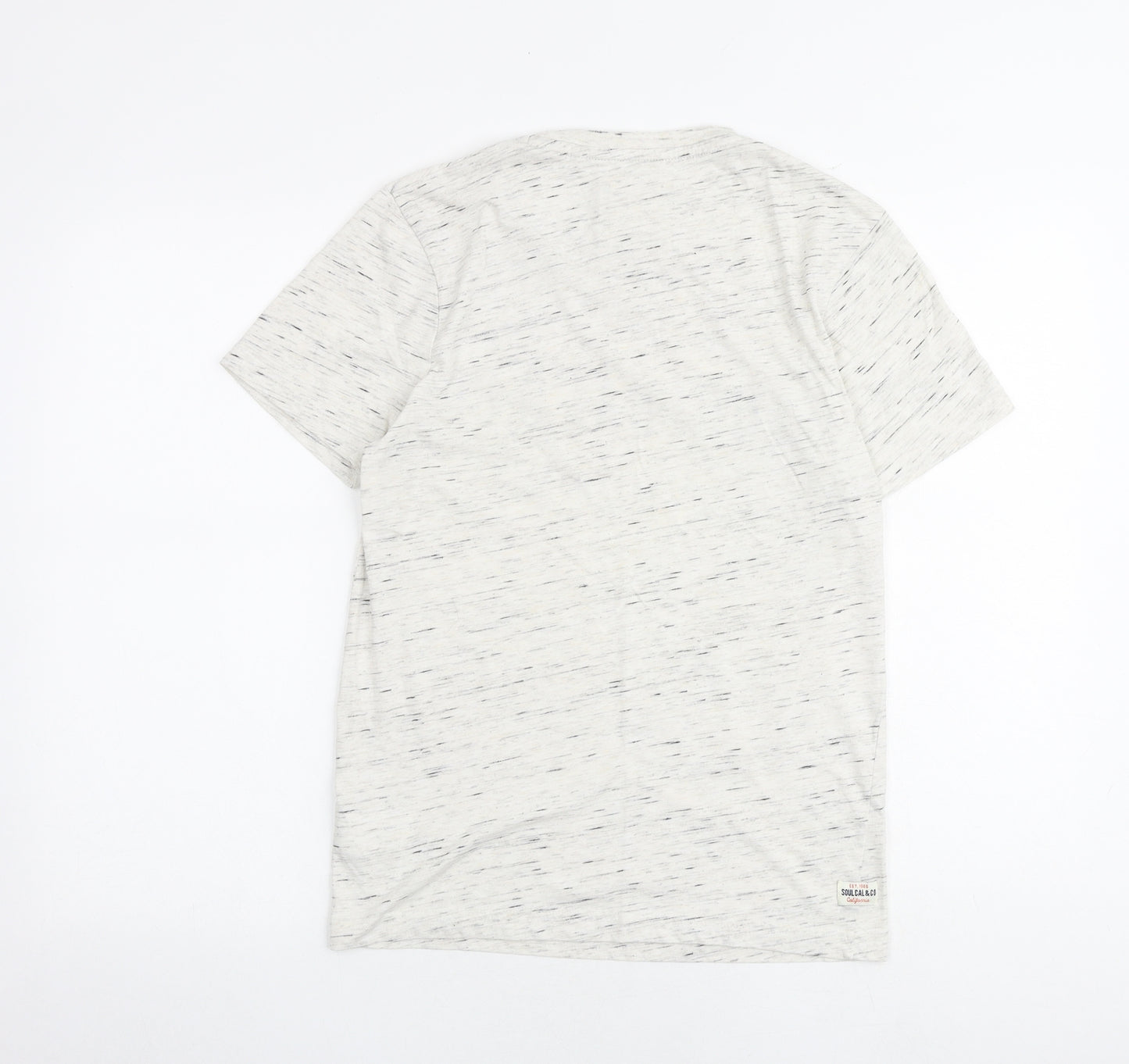 SoulCal&Co Mens Grey Cotton T-Shirt Size S Round Neck