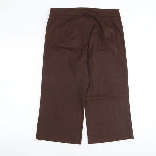 Kaliko Womens Brown Cotton Trousers Size 12 Regular Zip