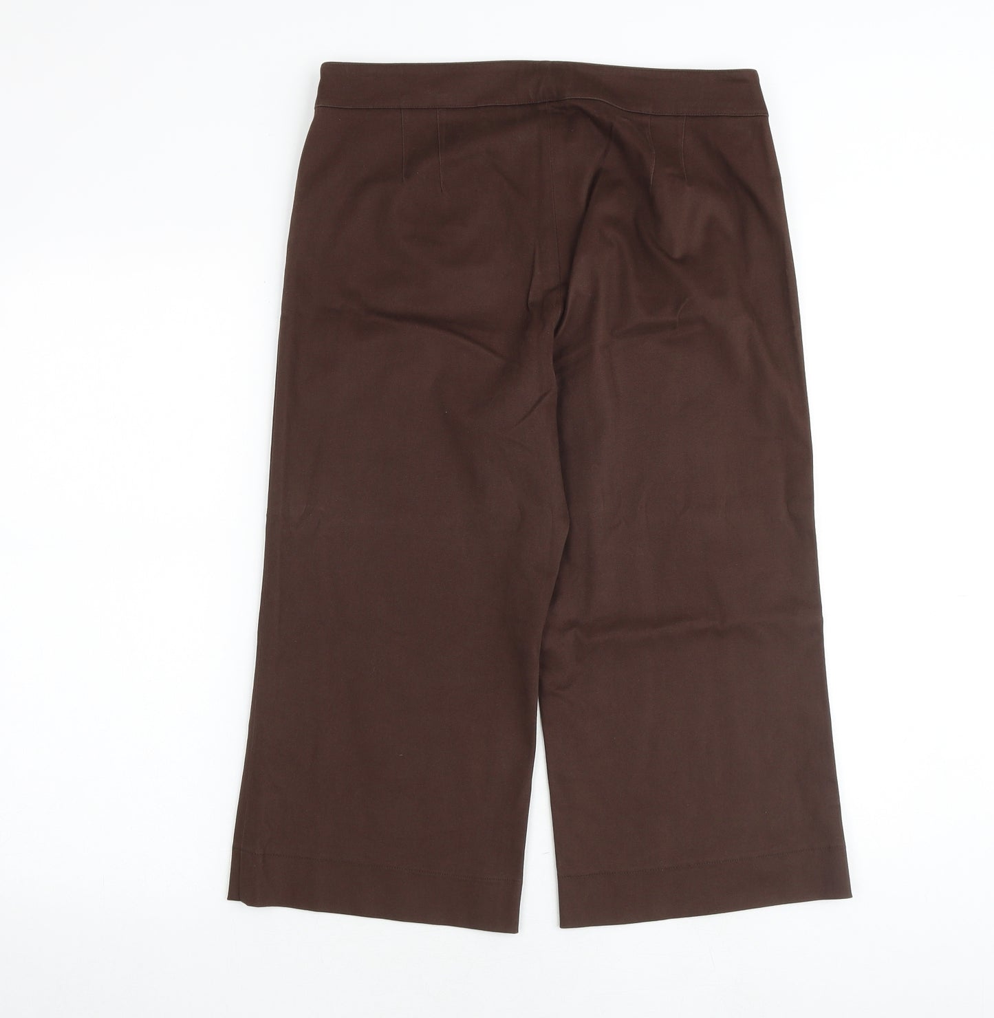 Kaliko Womens Brown Cotton Trousers Size 12 Regular Zip