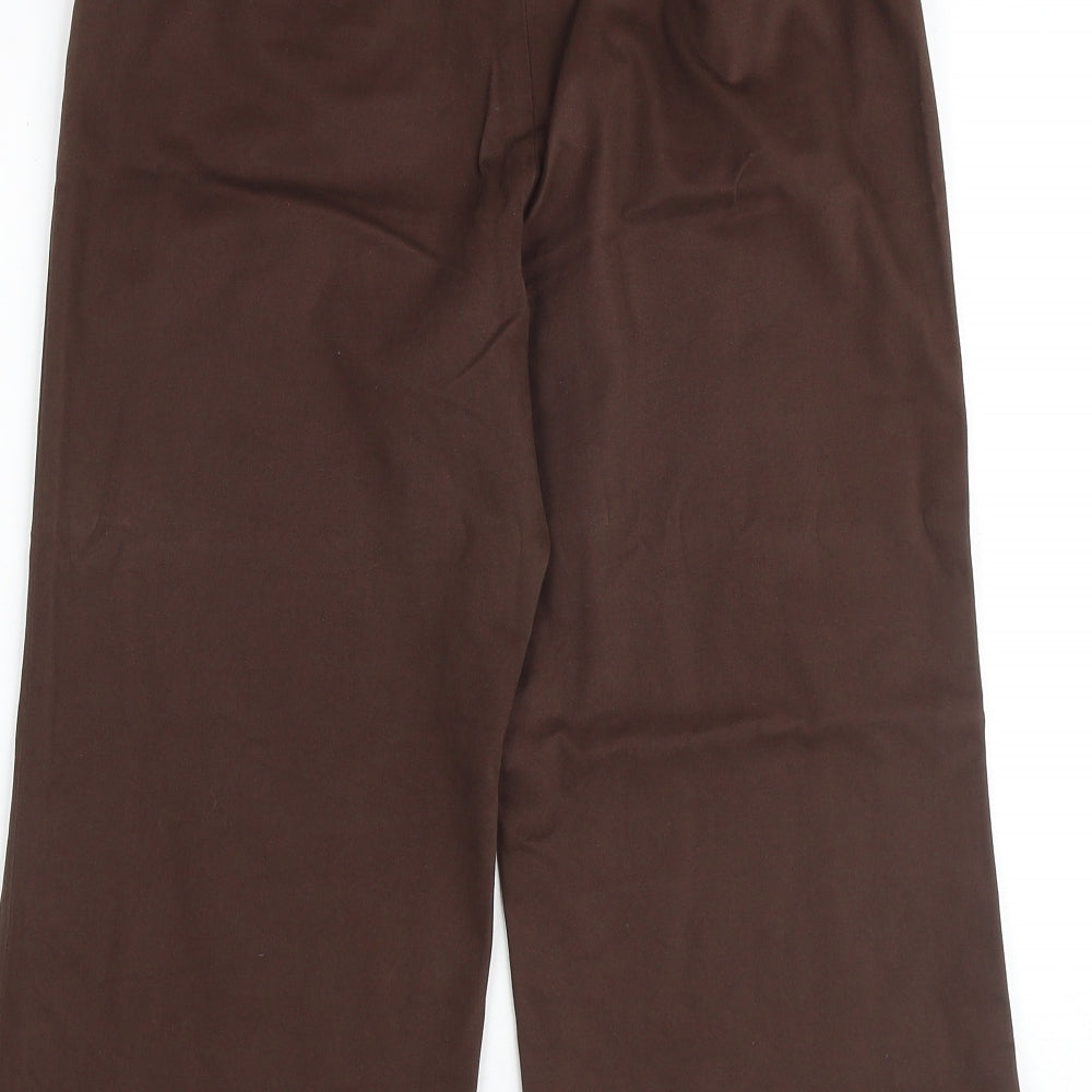 Kaliko Womens Brown Cotton Trousers Size 12 Regular Zip