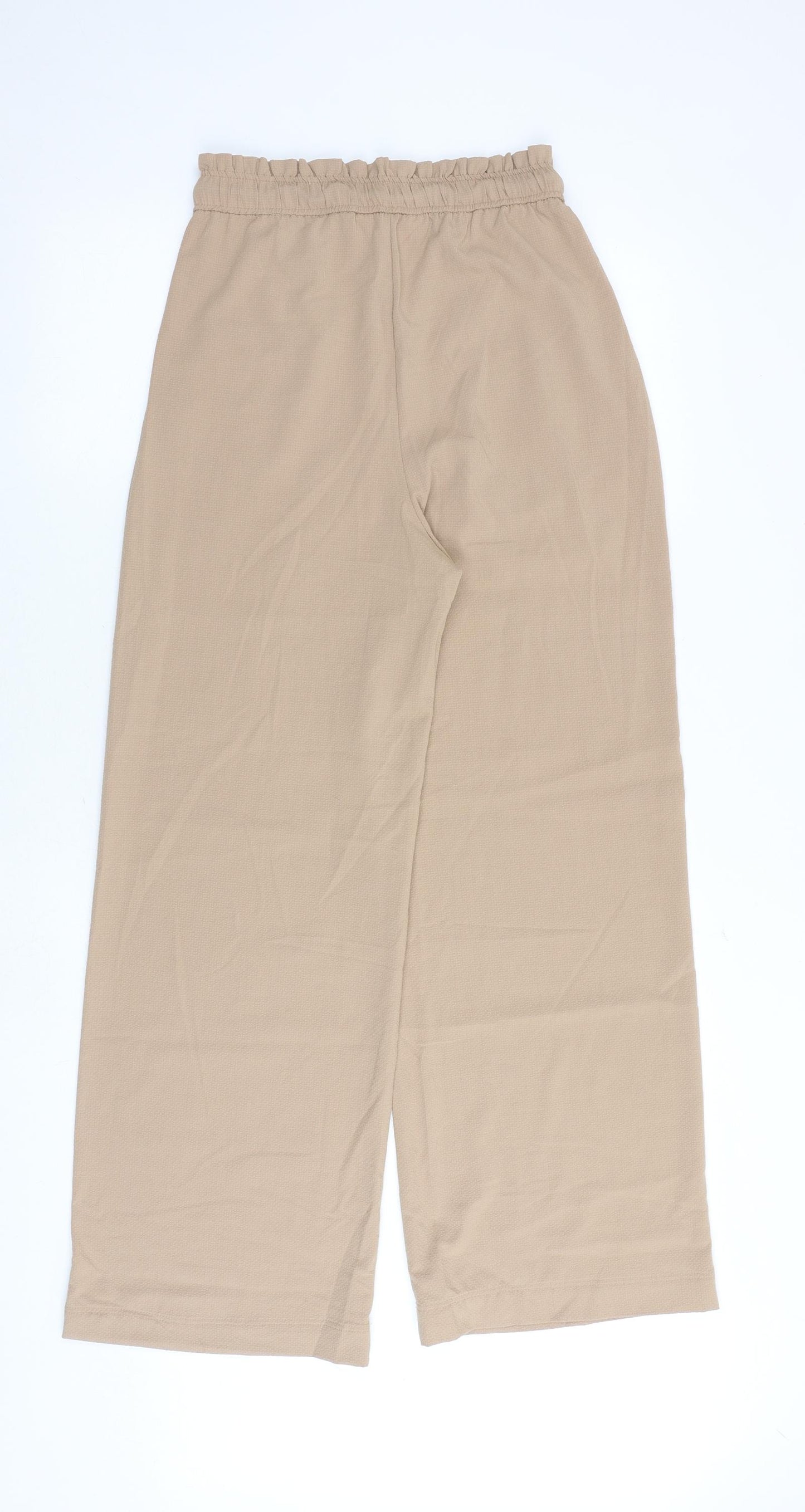 H&M Girls Beige Polyester Jogger Trousers Size 14-15 Years Regular Drawstring