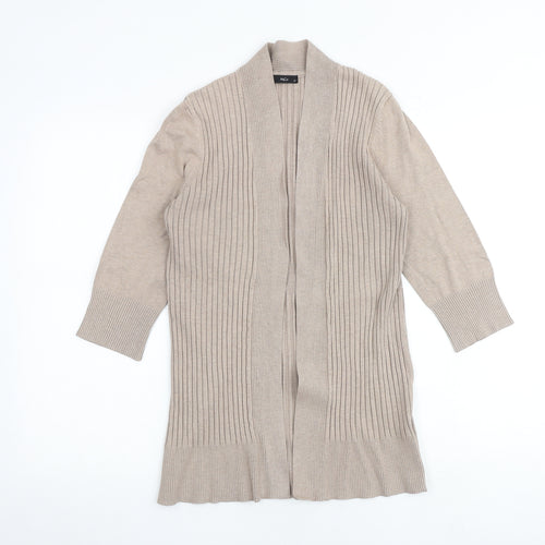 M&Co Womens Brown V-Neck Acrylic Cardigan Jumper Size 12