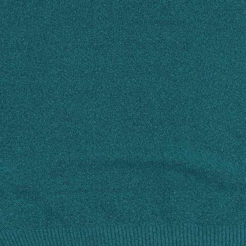 Marks and Spencer Womens Green Mock Neck Polyester Pullover Jumper Size L