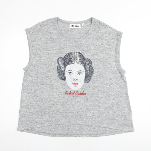 Gap Womens Grey Polyester Basic T-Shirt Size XL Round Neck - Star Wars