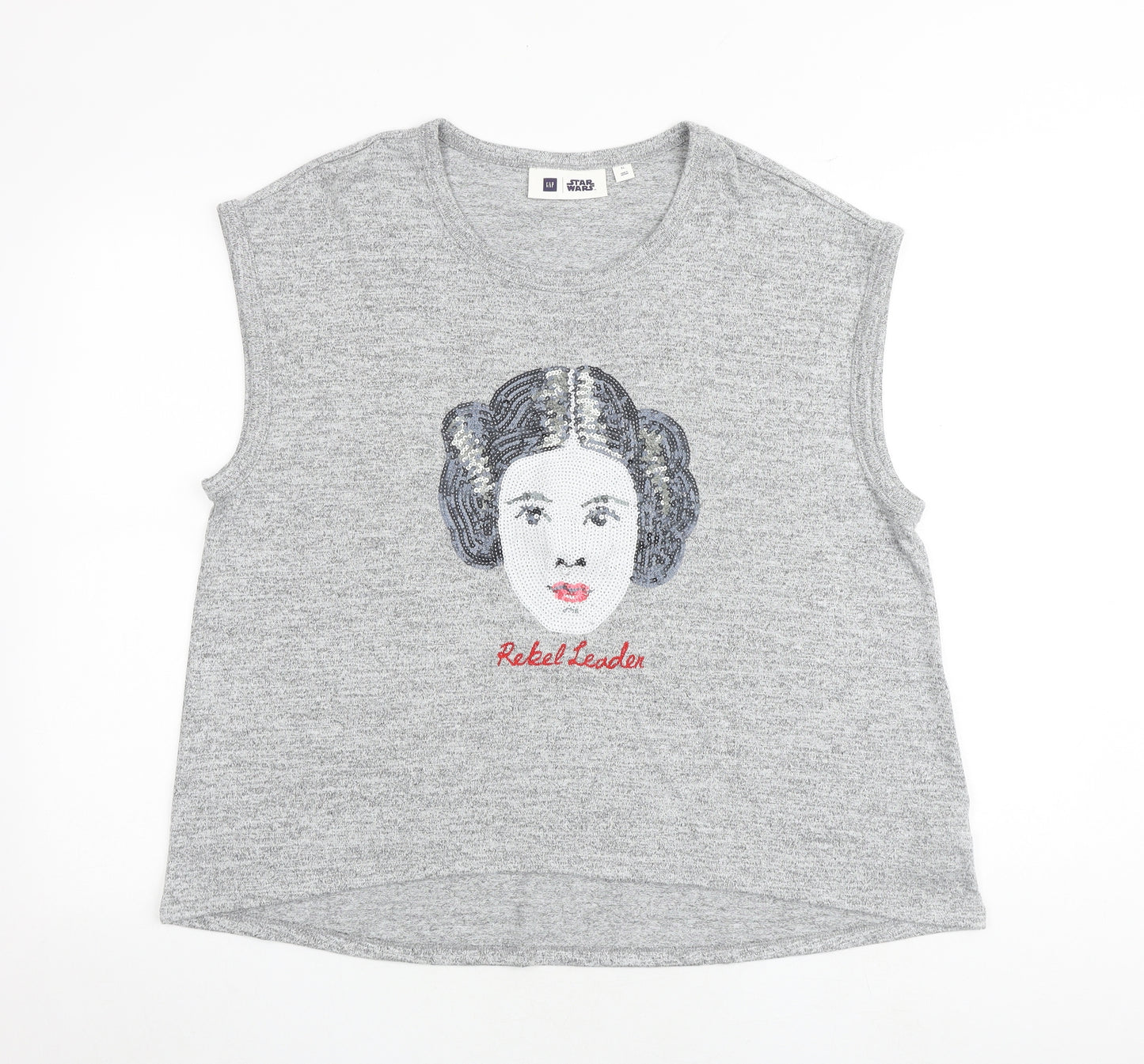 Gap Womens Grey Polyester Basic T-Shirt Size XL Round Neck - Star Wars