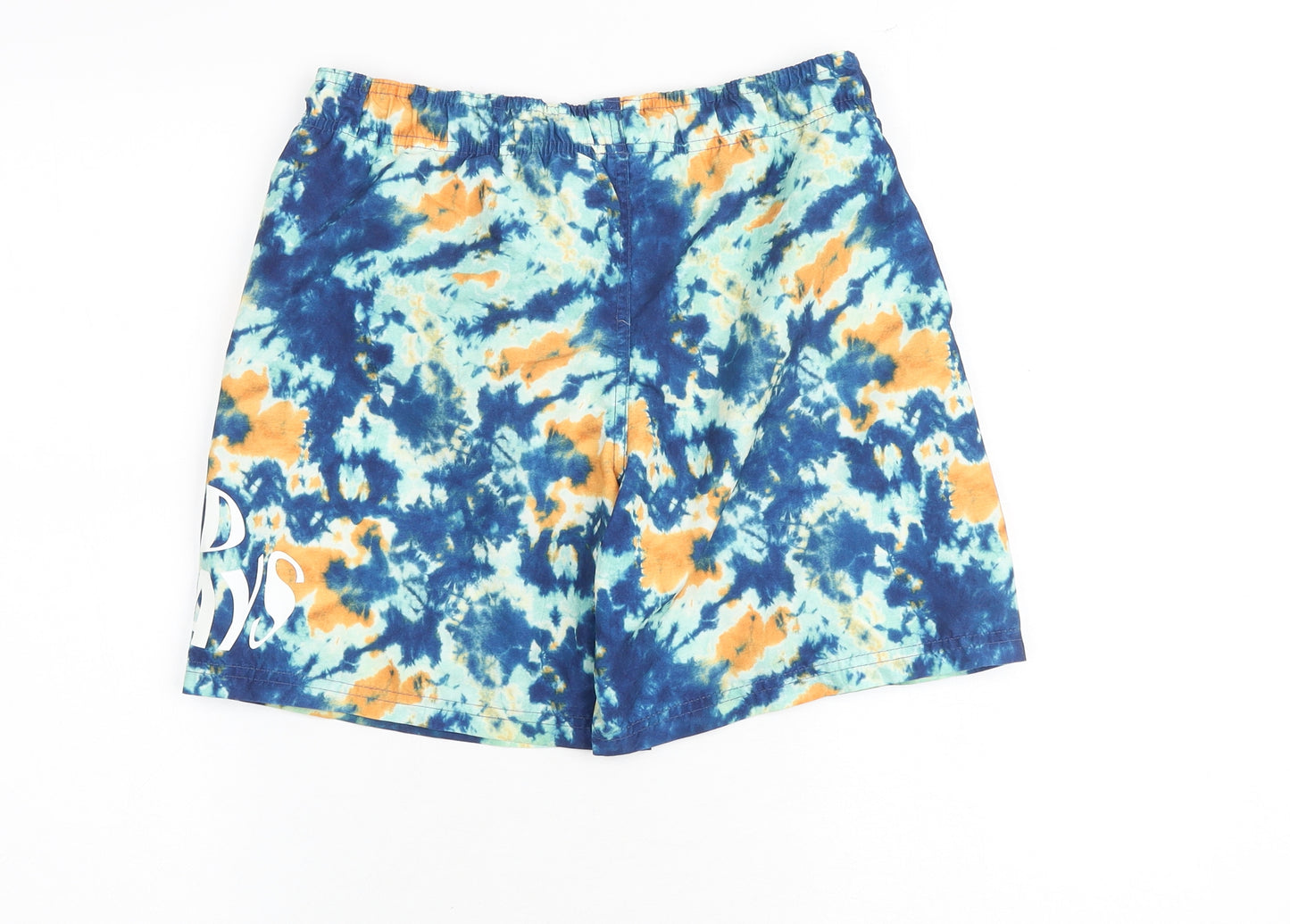 H&M Boys Multicoloured Geometric Polyester Bermuda Shorts Size 12-13 Years Regular Drawstring - Swim Shorts