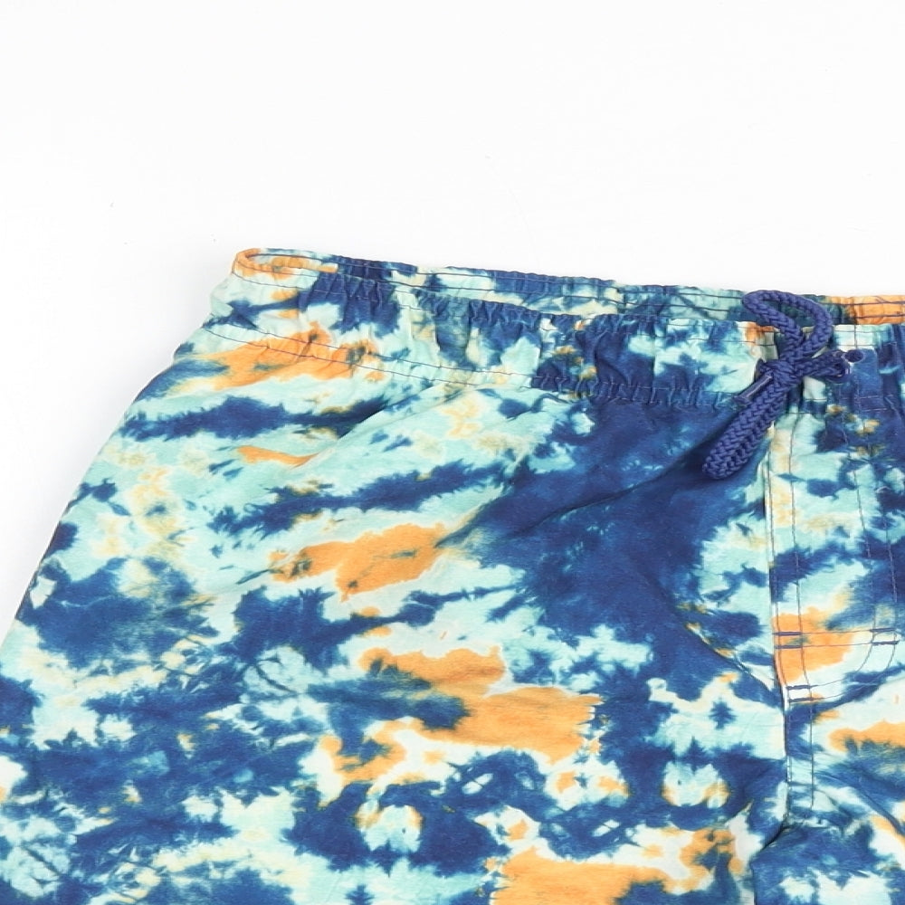 H&M Boys Multicoloured Geometric Polyester Bermuda Shorts Size 12-13 Years Regular Drawstring - Swim Shorts