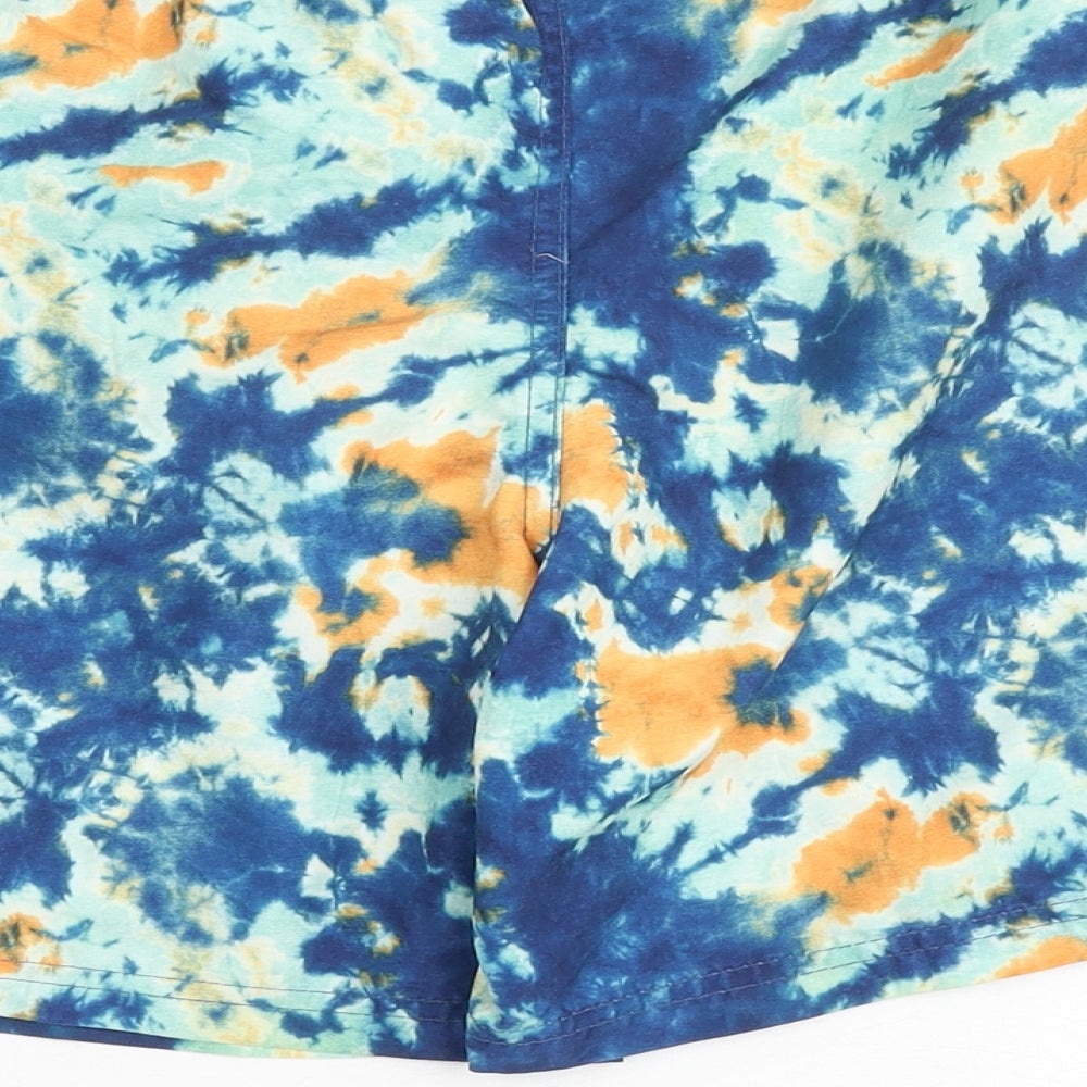 H&M Boys Multicoloured Geometric Polyester Bermuda Shorts Size 12-13 Years Regular Drawstring - Swim Shorts
