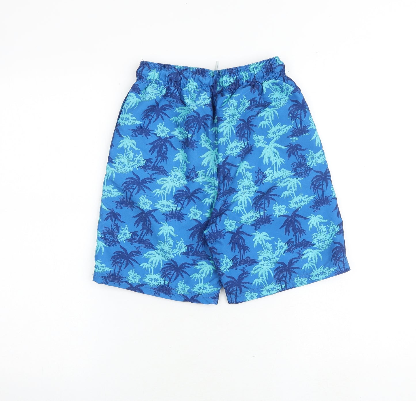 McKenzie Boys Blue Geometric Polyester Bermuda Shorts Size 12-13 Years Regular Drawstring - Swim Shorts Palm Print