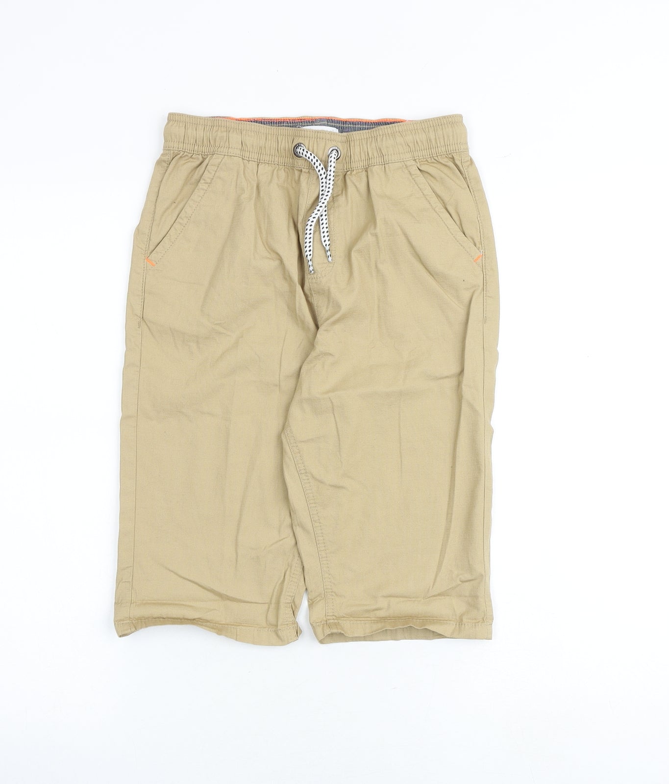 Blue Zoo Boys Beige Polyester Bermuda Shorts Size 12 Years Regular Drawstring