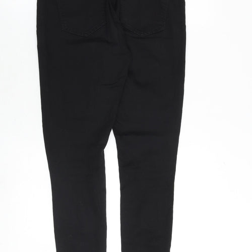 Topshop Womens Black Cotton Skinny Jeans Size 30 in Regular Zip